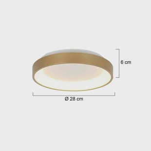 Steinhauer Ringlede LED plafondlamp, goud, hoogte 6 cm, Ø 28 cm