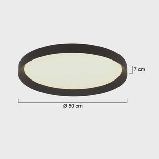 Steinhauer Flady LED plafondlamp, zwart, Ø 50 cm, direct/indirect
