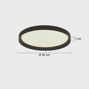 Steinhauer Flady LED plafondlamp, zwart, Ø 40 cm, direct/indirect