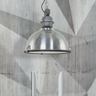 Steinhauer Bikkel hanglamp, Ø 42 cm, staalkleurig, metaal, glas, E27