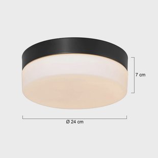 Steinhauer Plafondlamp Ikaro zwart, Ø 24 cm, metaal, kunststof
