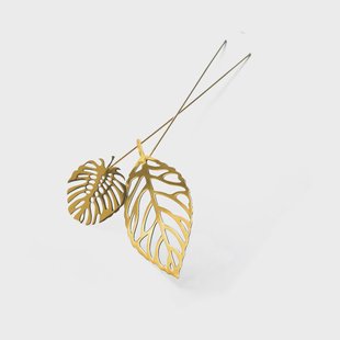 KLONG Brass leaves decoratie 2-pack Wood