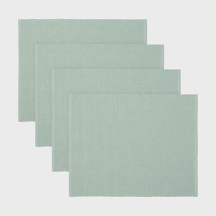 Linum Uni placemat 35x46 cm 4-pack Licht ijsgroen