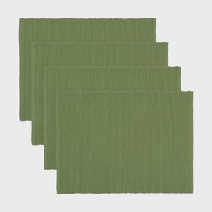 Linum Uni placemat 35x46 cm 4-pack Mosgroen Linum Uni placemat 35x46 cm 4-pack Mosgroen