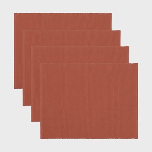 Linum Uni placemat 35x46 cm 4-pack Roest oranje