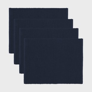 Linum Uni placemat 35x46 cm 4-pack Donker marineblauw
