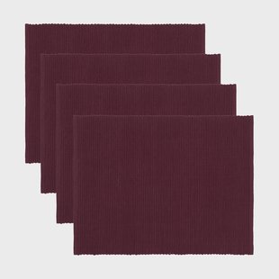 Linum Uni placemat 35x46 cm 4-pack Bourgondisch rood