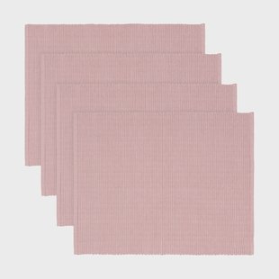 Linum Uni placemat 35x46 cm 4-pack Oud roze
