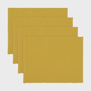 Linum Uni placemat 35x46 cm 4-pack Mosterdgeel