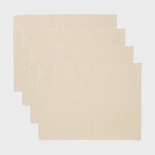 Linum Uni placemat 35x46 cm 4-pack Crèmig beige