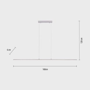 PURE LED hanglamp Lite, zilver, 160 cm, CCT, dimbaar