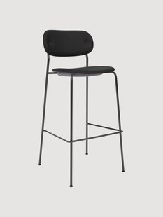 Lederen barkruk Co met metalen frame