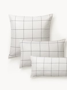 Geruite flanellen omkeerbare kussensloop Noelle van katoen