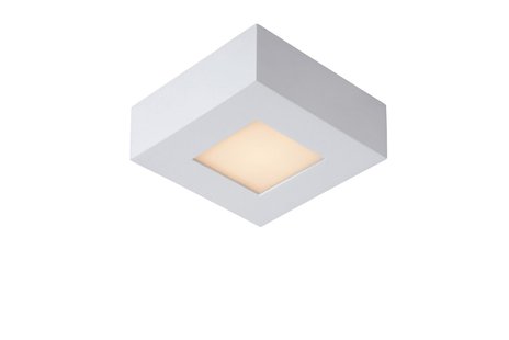 Lucide Brice-Led - plafondverlichting - 10,8 x 10,8 x 3,9 cm - 8W dimbare LED incl. - IP44 - wit