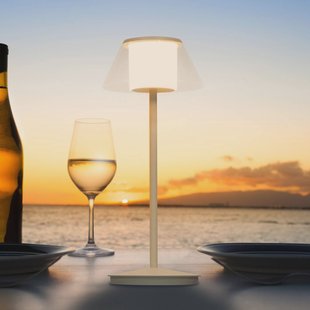 Mantra Iluminación LED oplaadbare tafellamp K5, wit, aluminium, IP54, dimbaar