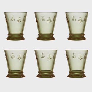 La Rochère Abeille waterglas 26 cl 6-pack Olivengroen