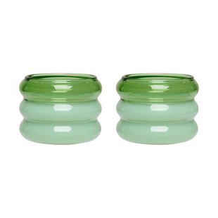Design Letters Bubble waxinelichtjeshouder Ø5,6 cm 2-pack Green-milky green