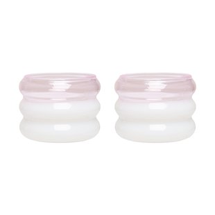 Design Letters Bubble waxinelichtjeshouder Ø5,6 cm 2-pack Milky white-pink