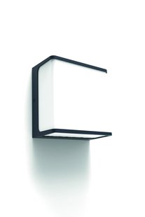 Lutec Doblo - buiten wandverlichting - 15 x 15 x 8 cm - 19,1W LED incl. - IP54 - donkergrijs