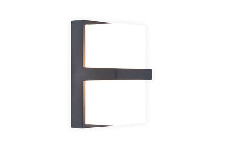 Lutec Stela - buiten wandlamp - 9,5 x 19 x 11,2 cm - 14W LED incl. - IP54 - donker grijs