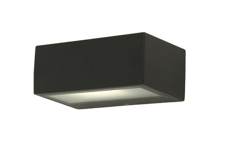 Lutec Gemini - buiten wandverlichting - 11 x 7 x 17 cm - IP44 - donker grijs