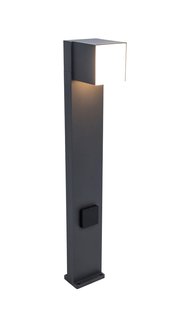 Lutec Cuba - tuinpaal met stekker (met aarding) - 23,7 x 11 x 75 cm - 12,2W LED incl. - IP54 - donkergrijs