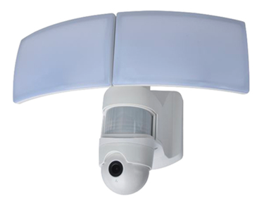 Lutec Libra - buiten wandverlichting met bewegingsmelder en camera - slimme verlichting - Lutec Connect - 20,2 x 30,9 x 22,7 cm - 36W LED incl. - IP44 - satijn wit