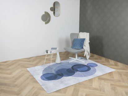 Jackie And The Fish - Vloerkleed Dancer Arara Blue Rond (outlet) - Rond 200 cm