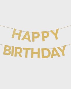 HEMA Slinger happy birthday goud (goud)