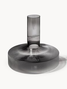 Mondgeblazen decanter Ripple met groefreli&euml;f, 1.1 L