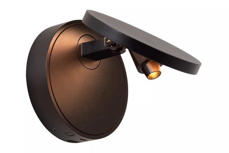 Lucide Milne - tafellamp - 16 x 31,7 x 42 cm - 8W dimbare LED incl. - zwart