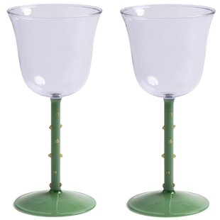 &amp;klevering Dot Wijnglazen Set Van 2 Paars