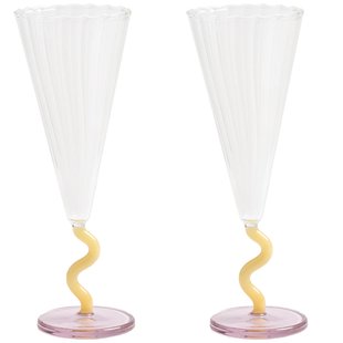 &amp;klevering Flute Coupe Champagneglazen Set Van 2 Caramel