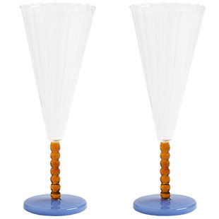 &amp;klevering Flute Coupe Champagneglazen Set Van 2 Amber