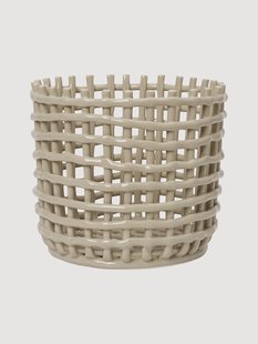 Handgemaakte opbergmand Nalan van keramiek, H 21 cm