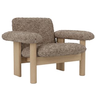 Audo Copenhagen Brasilia Low Back Fauteuil Naturel Eiken Sheepskin Sahara