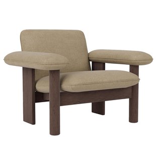 Audo Copenhagen Brasilia Low Back Fauteuil Donker Eiken Boucl&eacute; 02 Beige