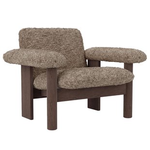 Audo Copenhagen Brasilia Low Back Fauteuil Donker Eiken Sheepskin Sahara