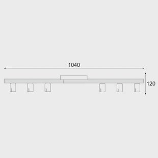 Envostar plafondlamp Laurent, hout/zwart, 6-lamps