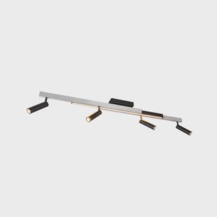Trio Lighting Plafondspot Zeno, 4 spots, geborsteld aluminium/zwart, metaal