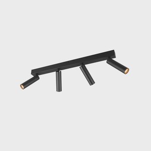 Trio Lighting Ambala LED plafondspot, 4-lamps, zwart, metaal, CCT, dimbaar