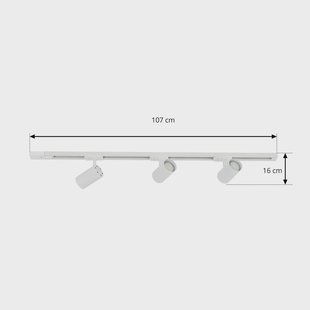 Lindby 1-fase railsysteem Linaro, GU10, 3-lamps, wit