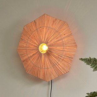 Good & Mojo Good &amp; Mojo wandlamp Panama, naturel, Ø 65 cm, stekker