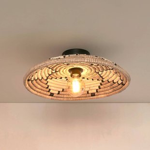 Good & Mojo Good &amp; Mojo Andros plafondlamp, naturel/wit, Ø 45 cm