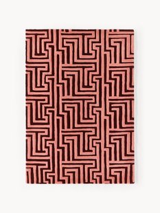 Handgetuft wollen vloerkleed Monty met verhoogd hoog-laag structuur