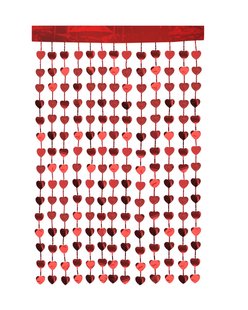 HEMA Glitter gordijn hartjes rood (rood)