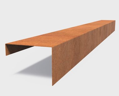 Cortenstaal overzetprofiel recht 230x20,4x15cm.