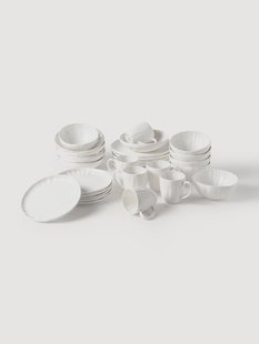 Porseleinen serviesset Sali met reli&euml;f, 6 personen (30-delig)