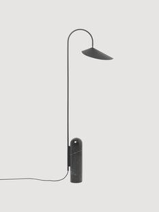 Vloerlamp Arum met marmeren voet, verstelbaar