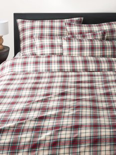 Geruite flanellen dekbedovertrek Linsay